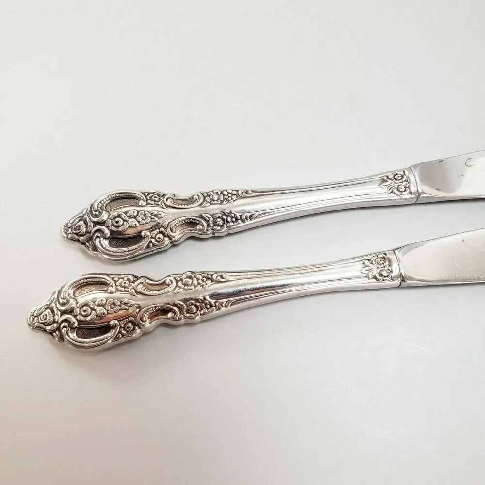 SSS Oneida Pembrooke Renoir 2 Dinner Butter Knives Stainless Silverware Flatware